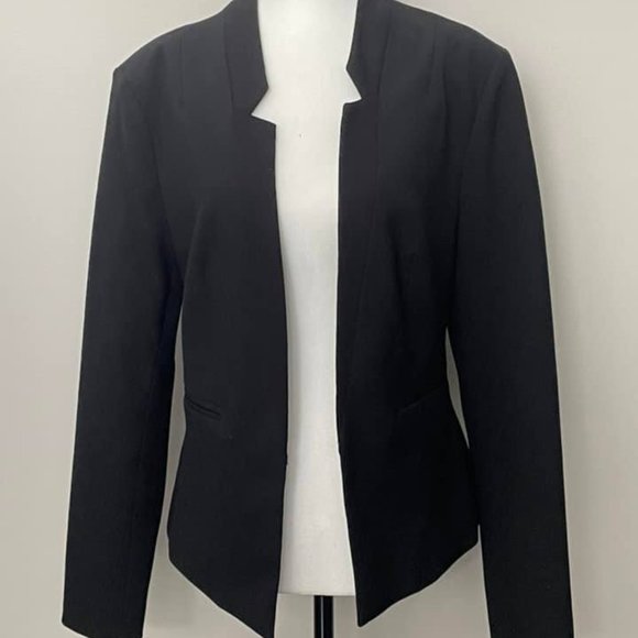 Black Open Front Suit Jacket - Size 8 - Ellen Tracy - Picture 1 of 1